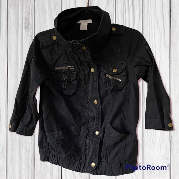 Charlotte Russe Black Jacket with Brass Hardware Details - Picture 1 of 7